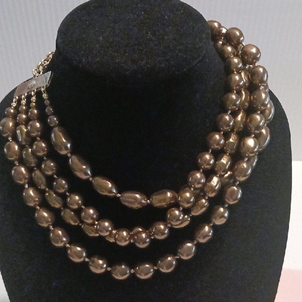 Carolee Bronze Multi-Strand Necklace